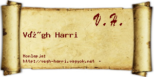 Végh Harri névjegykártya
